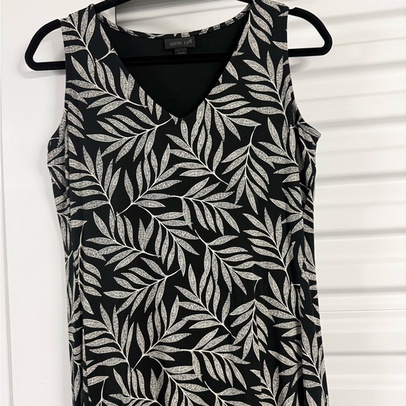 J. Jill wearever collection black and White Leaf Maxi Dress size XS - Picture 4 of 5